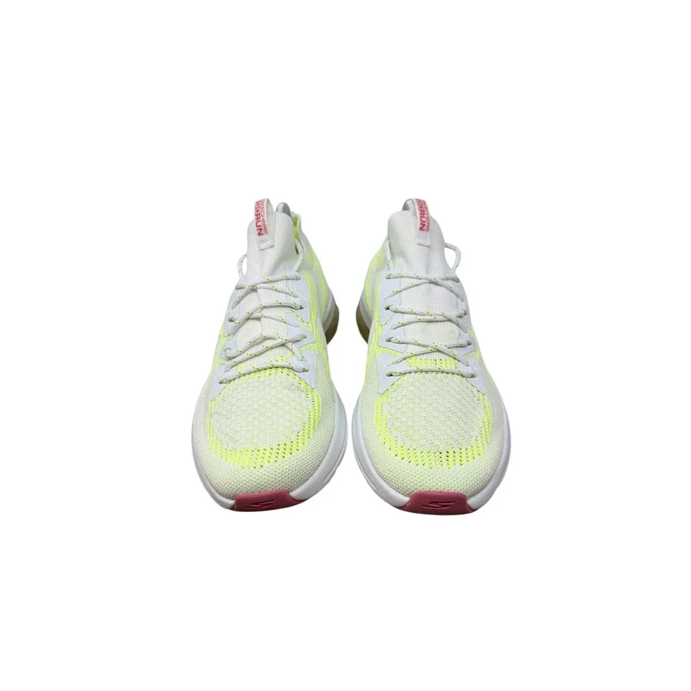 Skechers GOrun Elevate Sneaker Womens 9 White Lime Pink Skech-Air 128319